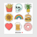 Search for hamburger and fries stickers Cheeseburger