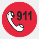 Search for 911 round stickers Emergency