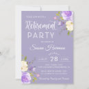 Search for floral retirement party invitations Purple