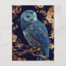 Search for fantasy owl postcards Blue