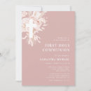 Search for rose first communion invitations Dusty pink