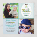 Search for boys train 1st birthday invitations Blue