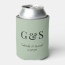 Search for favor wedding can coolers Sage green
