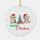 Search for santa cat christmas tree decorations Watercolor