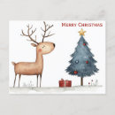 Search for cute reindeer postcards Xmas