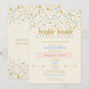 Search for twin stars baby shower invitations Gold