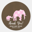 Search for pink and brown baby shower stickers Elephant