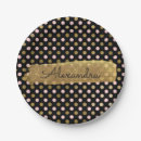 Search for black and gold polka dots paper plates Glitter