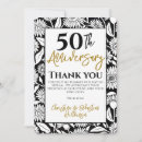 Search for 50th anniversary thank you cards Black and white