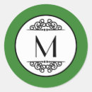 Search for green monogram stickers Victorian
