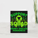 Search for kidney disease ribbon cards Support squad green