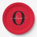 Search for black and red paper plates Monogrammed