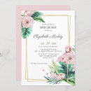 Search for pink flamingo baby shower invitations Floral