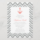 Search for coral and grey baby shower invitations Chevron
