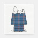 Search for brown plaid napkins Snoopy