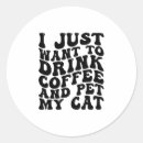 Search for drinking coffee stickers Cat