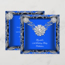 Search for royal blue black birthday invitations Silver