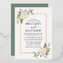 Search for cream white roses wedding invitations Sage green