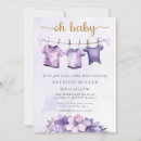 Search for purple baby girl shower invitations Gold