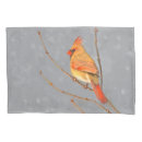 Search for bird on branch pillowcases Cardinal