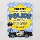 Search for police kids birthday invitations Cop