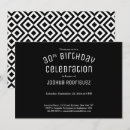Search for for him 30th birthday invitations Black and white