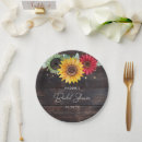 Search for rustic bridal shower plates Sunflowers