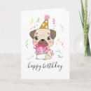 Search for pug birthday cards Cute