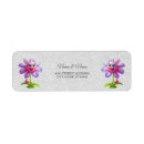 Search for purple flower return address labels Simple