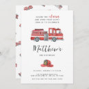 Search for fire truck birthday invitations Red