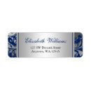 Search for silver damask wedding return address labels Formal