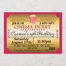 Search for movie ticket birthday invitations Cinema