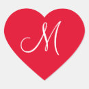 Search for red heart wedding stickers Monograms
