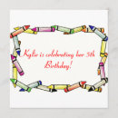 Search for crayon birthday invitations Colourful