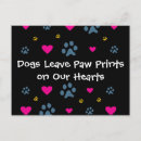 Search for paw print heart postcards Canine