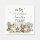 Search for woodland baby shower napkins Let the adventure begin