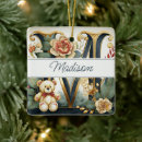 Search for monogram initial letter m christmas tree decorations Elegant