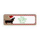 Search for red dachshund return address labels Doxie