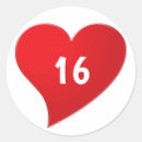 Search for number sixteen stickers Sweet 16
