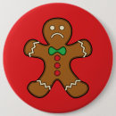 Search for gingerbread man round badges Red