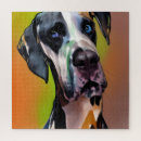 Search for great dane dog puzzles Black and white