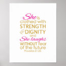 Search for strength and dignity posters She is clothed
