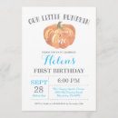 Search for boy pumpkin birthday invitations Our little pumpkin