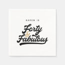 Search for happy 40 40th birthday napkins Elegant birthday party