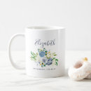 Search for blue floral wedding mugs Bridesmaid