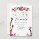 Search for pink giraffe baby shower invitations Gender neutral