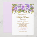 Search for purple gold baby shower invitations Floral