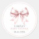 Search for baby girl shower invitation stickers Pink bow
