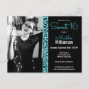 Search for teal black sweet 16 invitations Birthday party