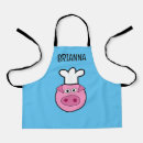 Search for pig cartoon aprons Pink